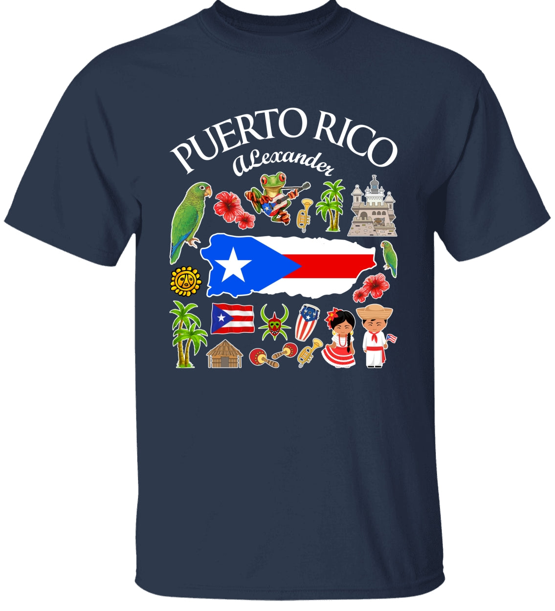 Customized Puerto Rico T-shirt With Symbols And Name v2
