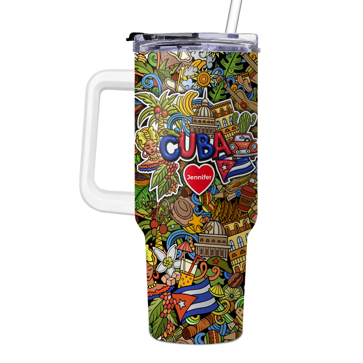 Custom Cuba Tumbler 40oz With Mixed Symbols