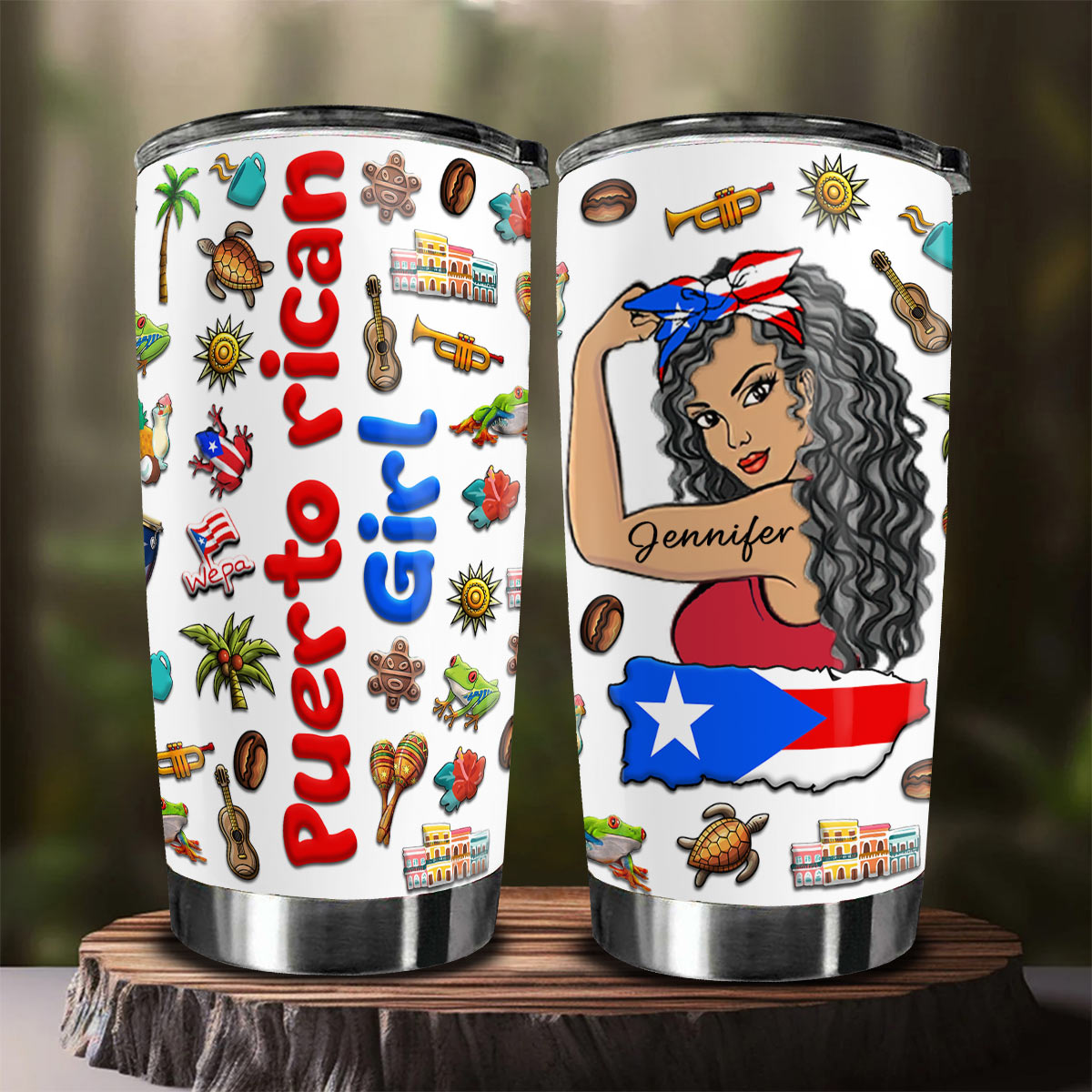 Custom Proud Puerto Rican Girl Tumbler And Your Name