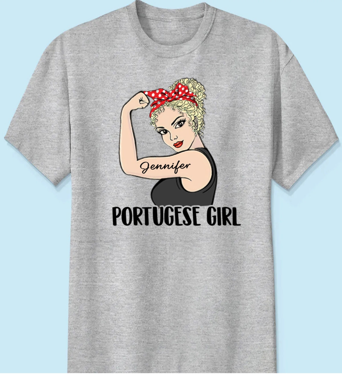 Custom Portuguese Girl T-shirt With Clipart