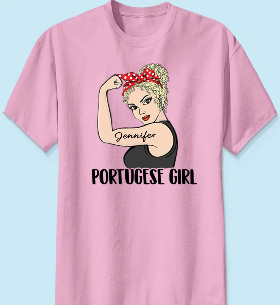 Custom Portuguese Girl T-shirt With Clipart