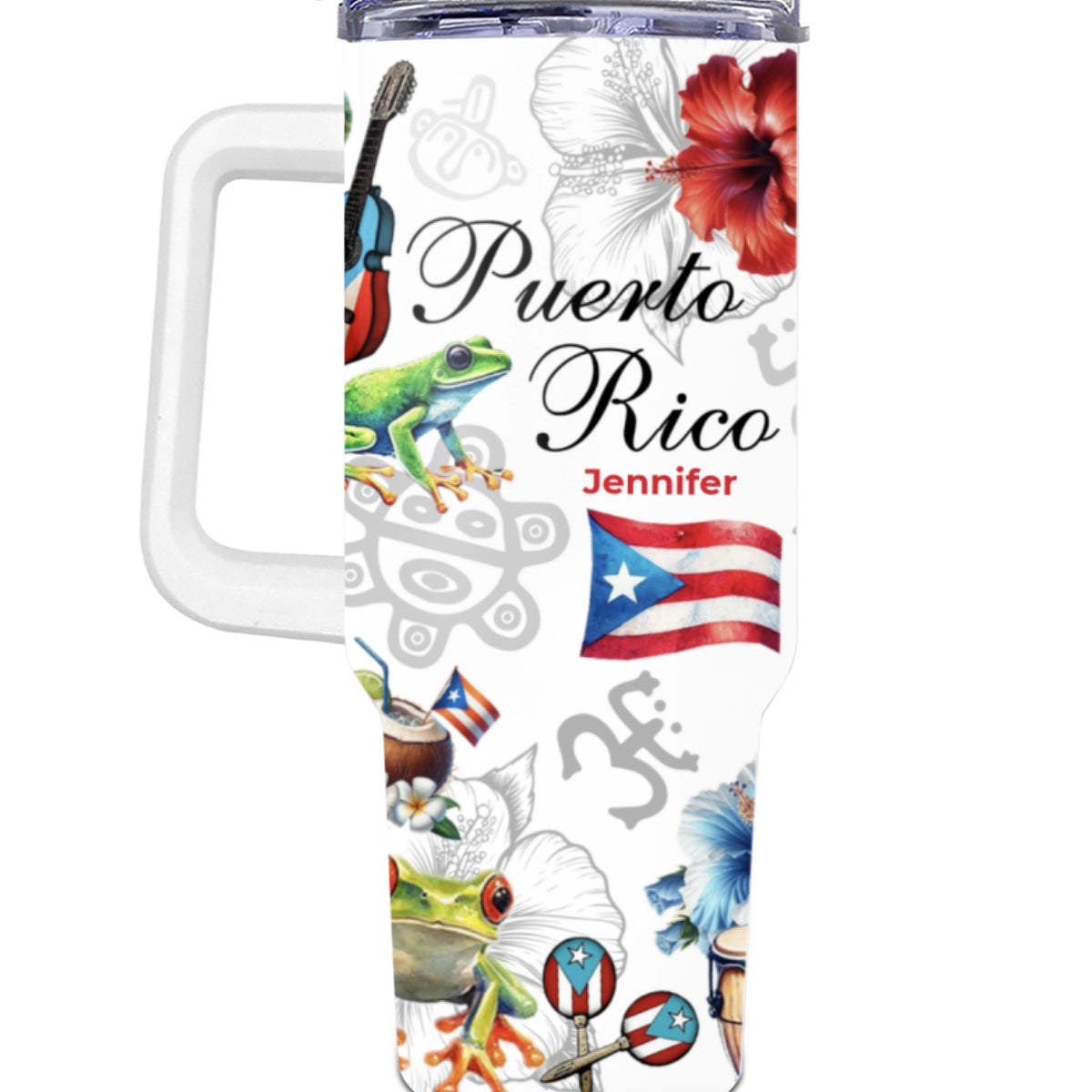 Custom Puerto Rico Tumbler 40oz And Symbols
