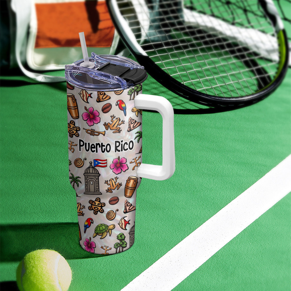 Custom Beautiful Puerto Rico Symbols 40oz Tumbler