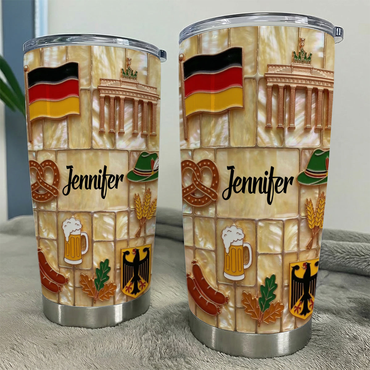 Custom Germany Tumbler With Beautiful Symbols