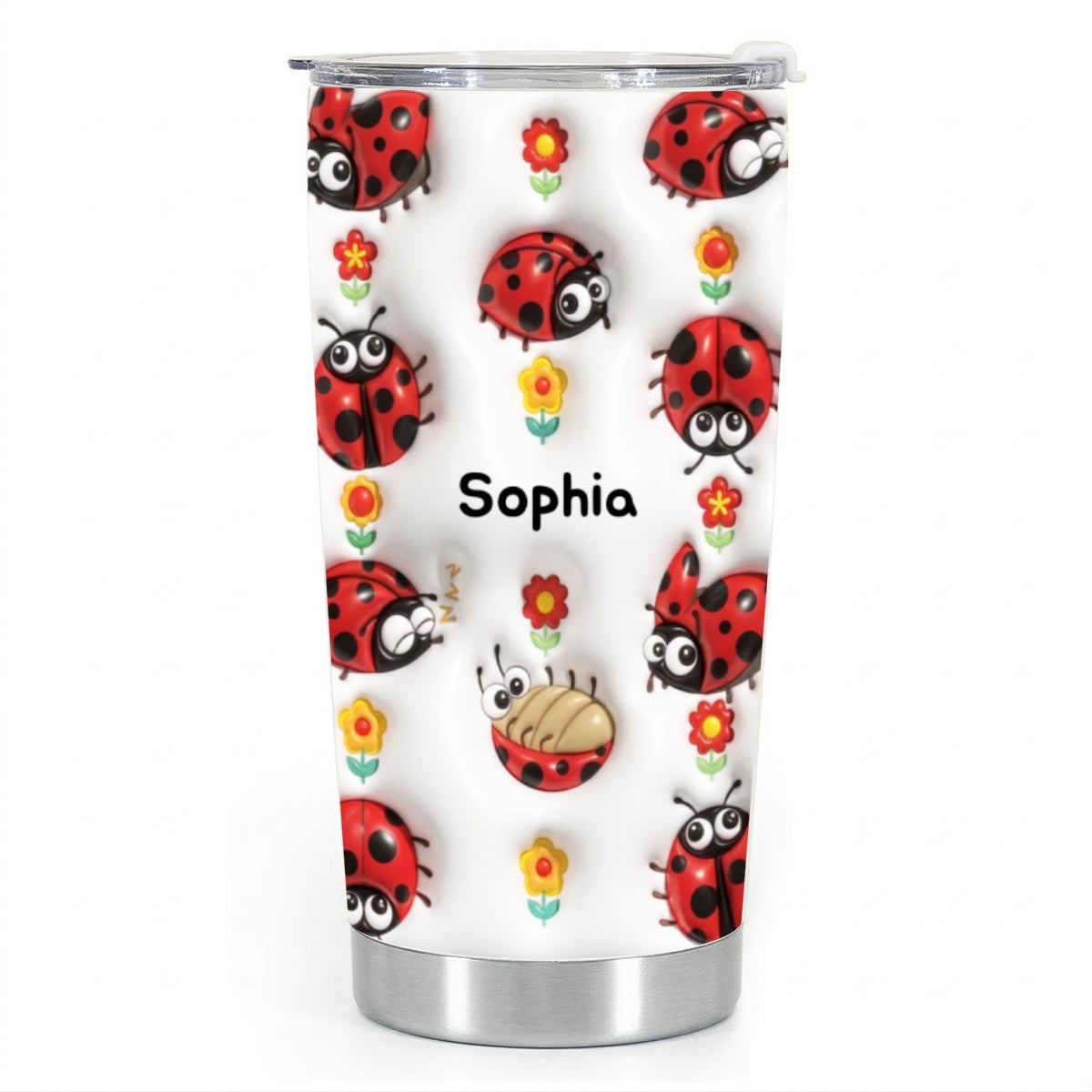 Personalized Ladybug Tumbler Cup With Name, Custom Ladybug Lovers Gifts