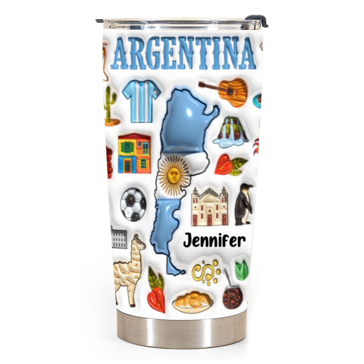 Custom Argentina Tumbler Cup With Your Name