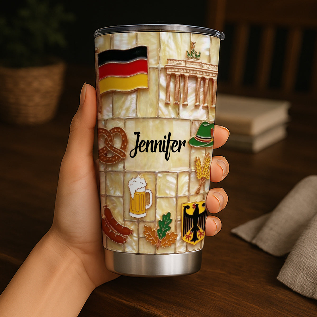 Custom Germany Tumbler With Beautiful Symbols