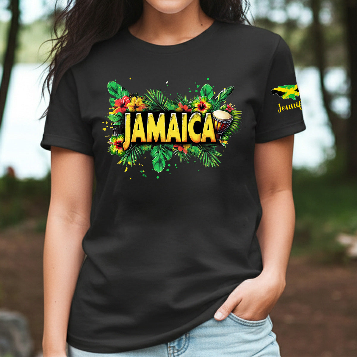 Custom Jamaica Symbols With Name On The Sleeve