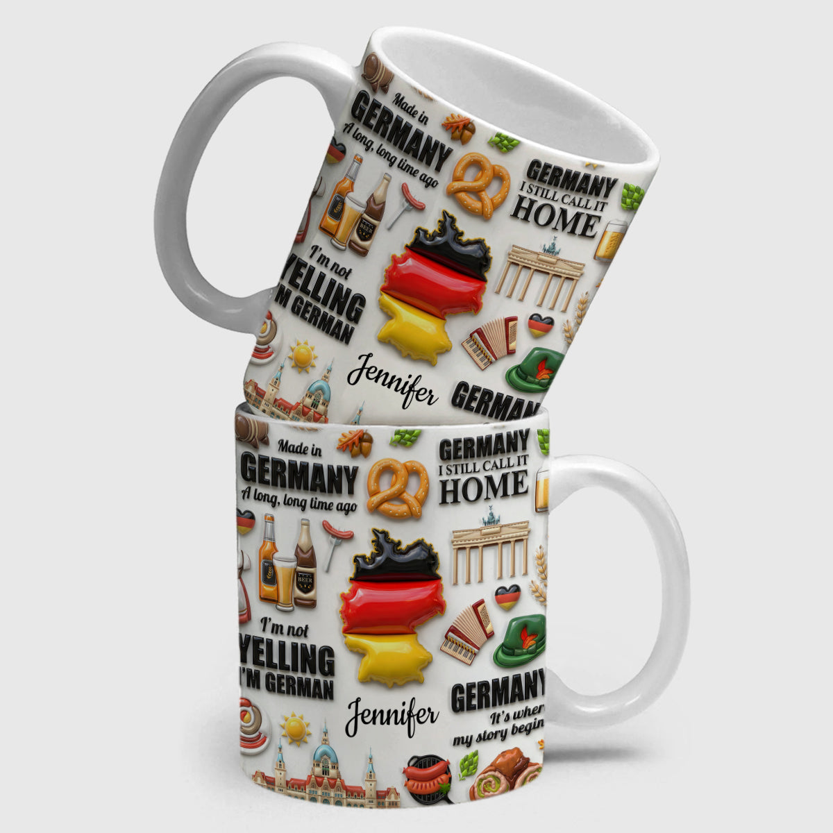 Custom I'm Not Yelling I'm German Mug And Symbols