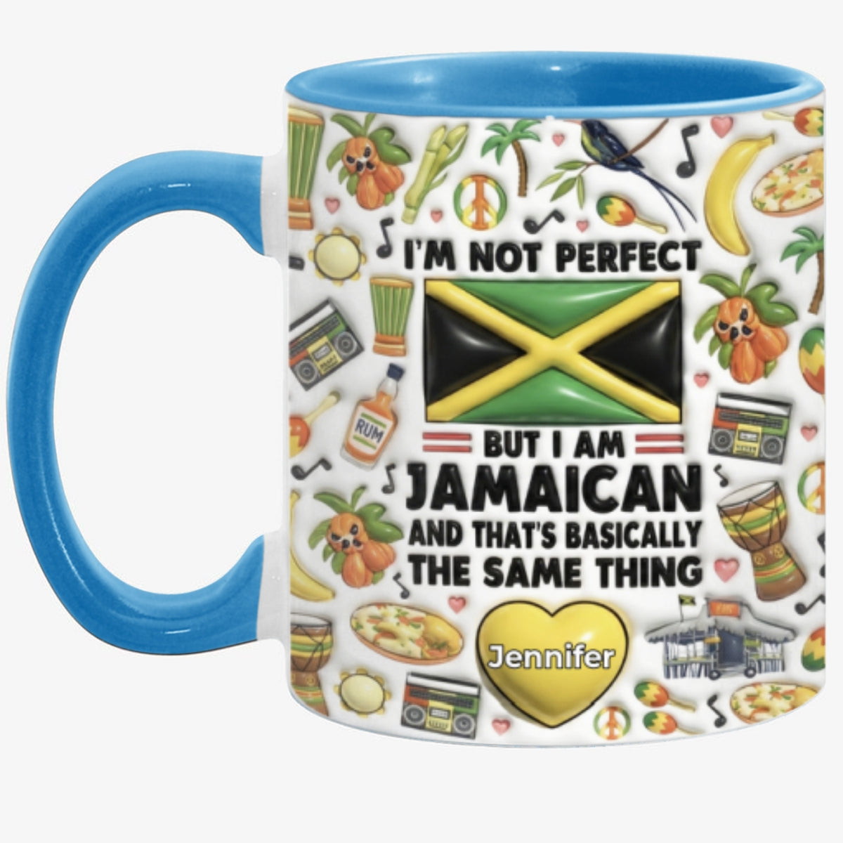 I'm Not Perfect But I'm Jamaican Personalized Coffee Mug Cup