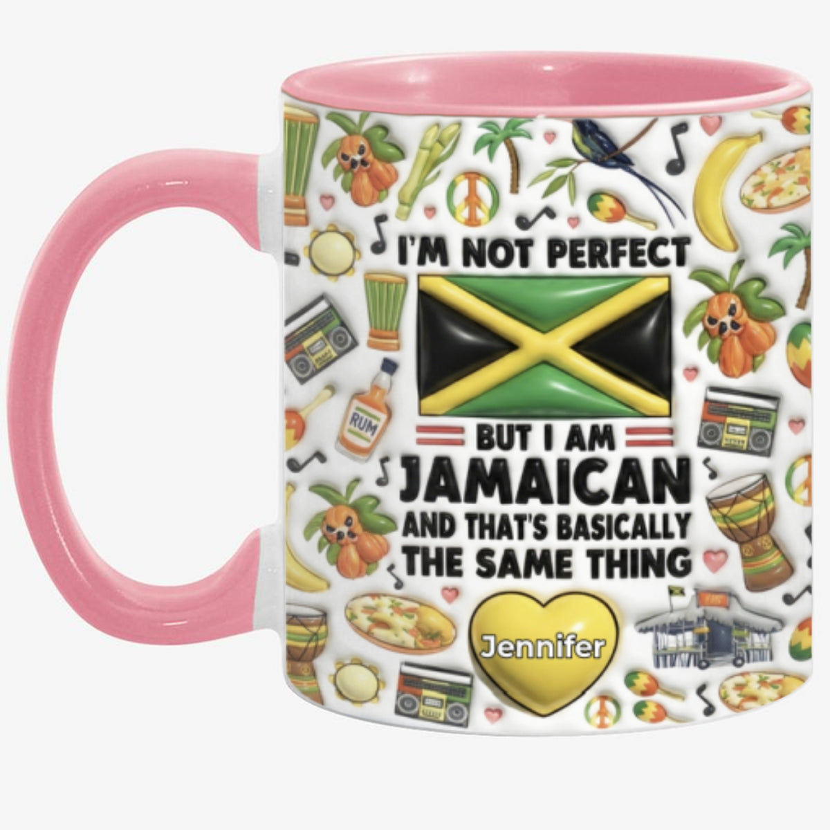 I'm Not Perfect But I'm Jamaican Personalized Coffee Mug Cup