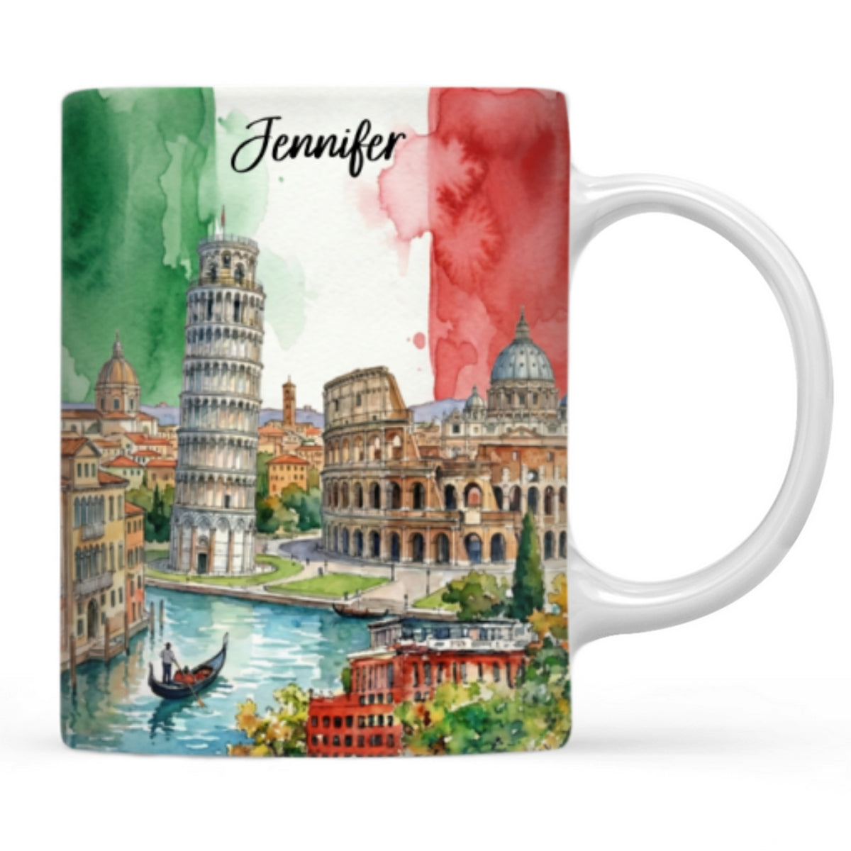Custom Italy Coffee Mug Cup With Water Color