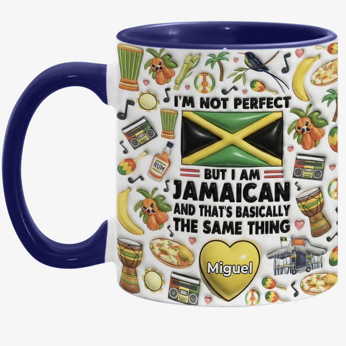I'm Not Perfect But I'm Jamaican Personalized Coffee Mug Cup