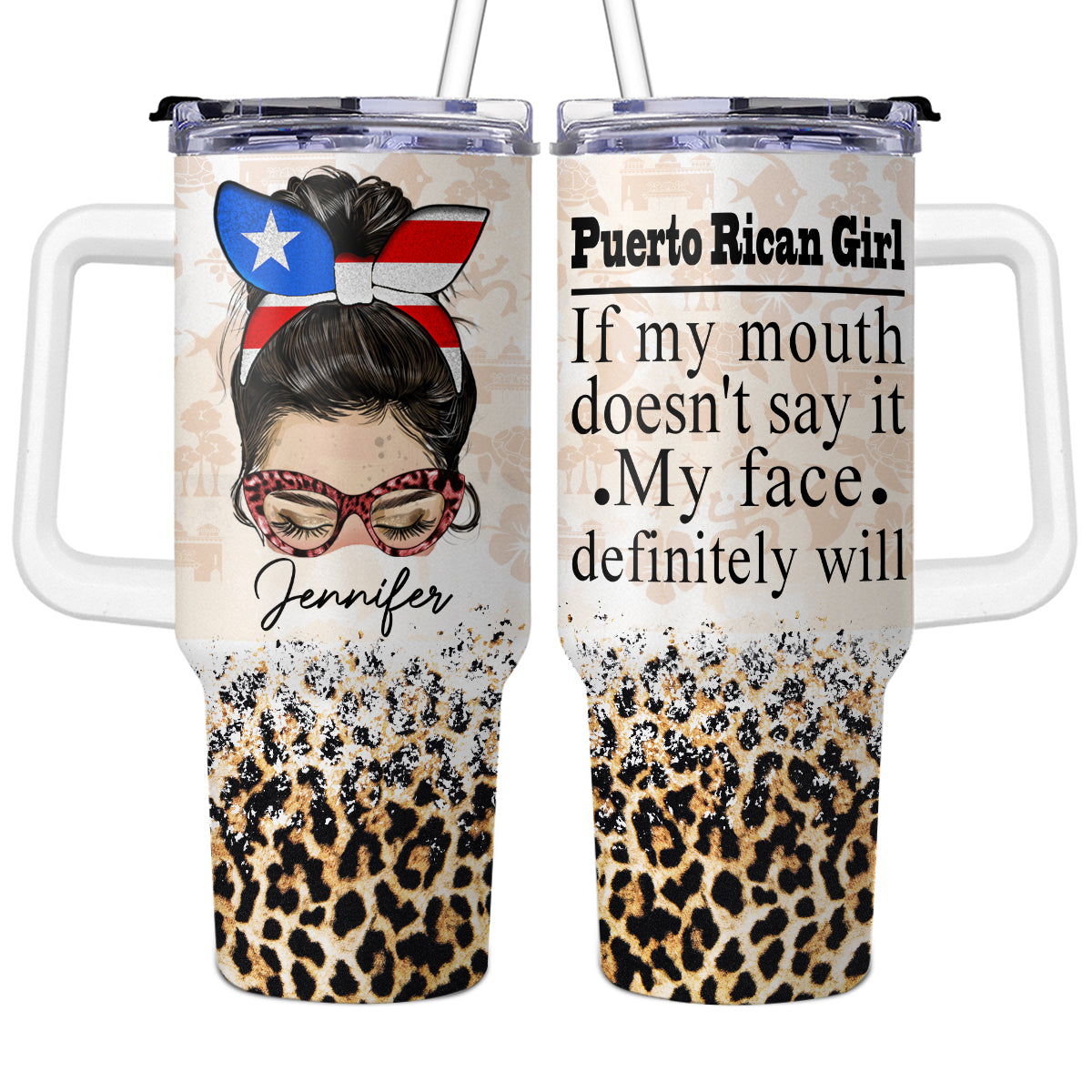 Custom Puerto Rican Girl 40oz Tumbler With Funny Quotes