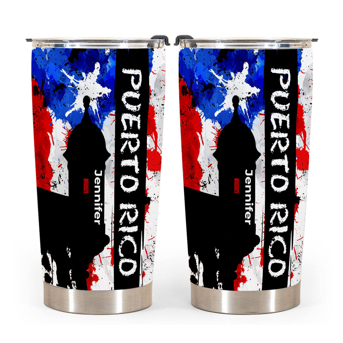 Personalized Puerto Rico Tumbler 20oz And Name