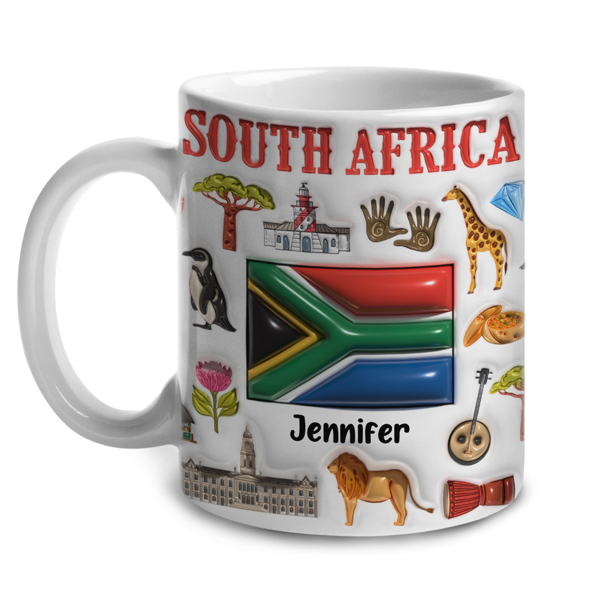 Custom South Africa Coffee Mug Cup With Your Name v3