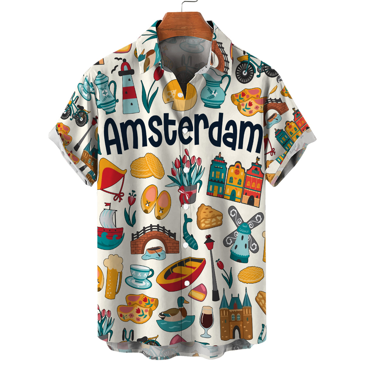 Amsterdam Hawaiian Shirt For Vacation And Travel Lovers