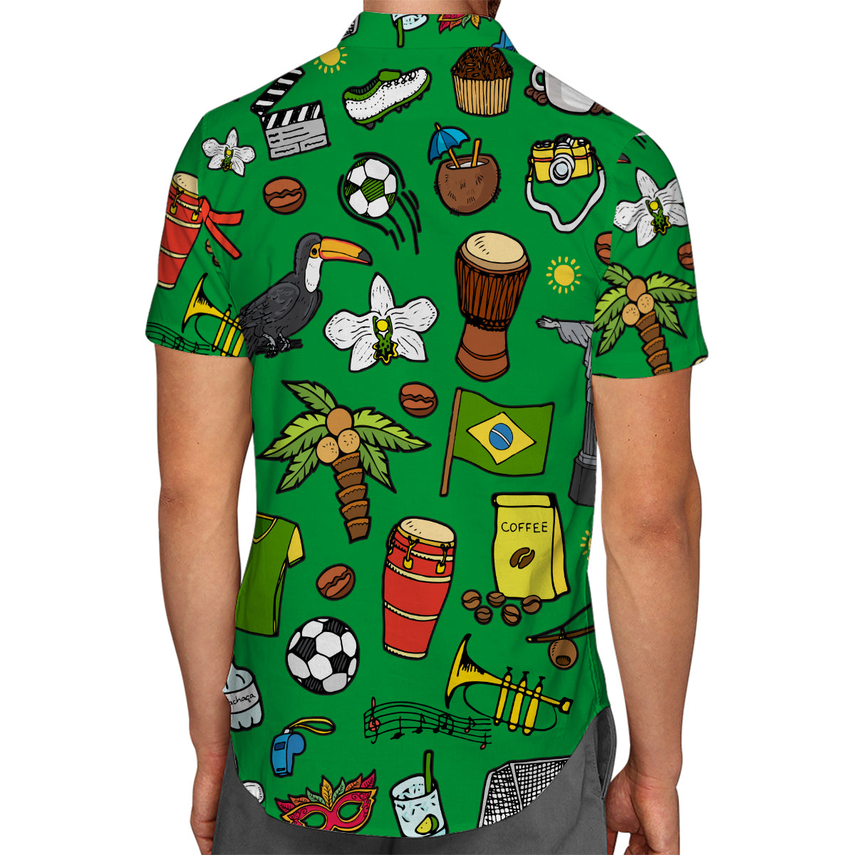 Brazil Hawaiian Shirt With Color Background