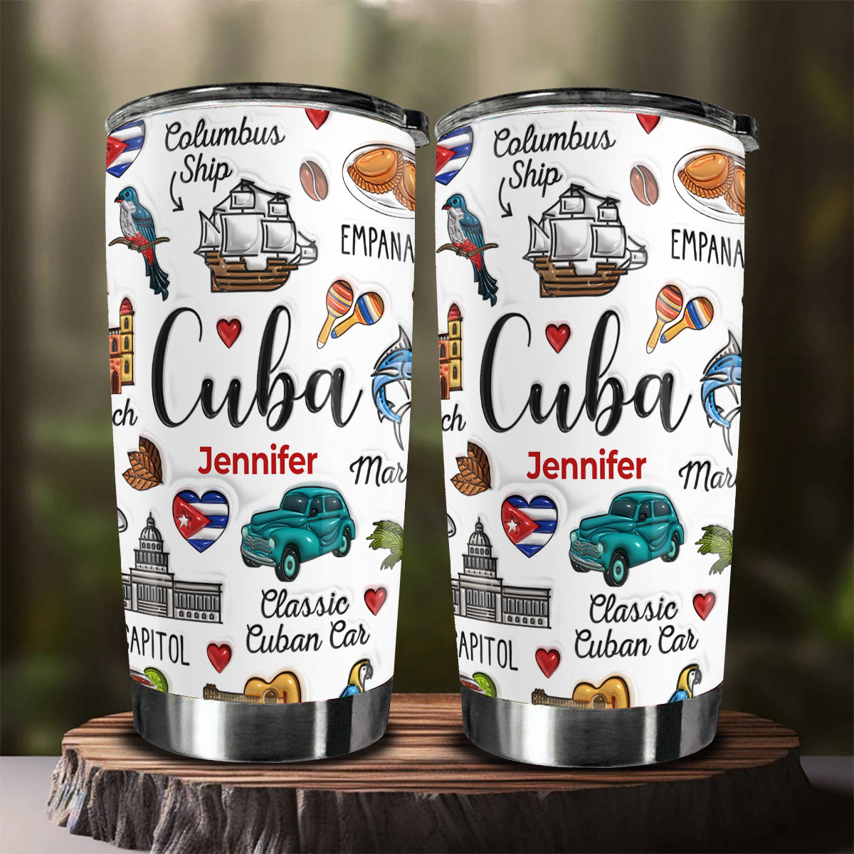 Custom Cuba Cuban Tumbler Cup With Symbols