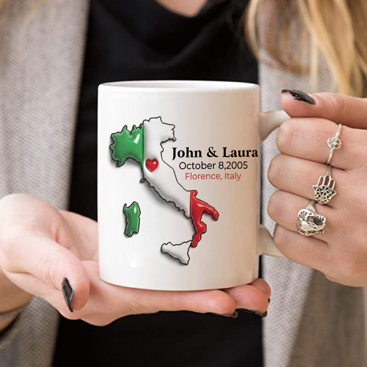 Custom Italy Mug With Red Heart