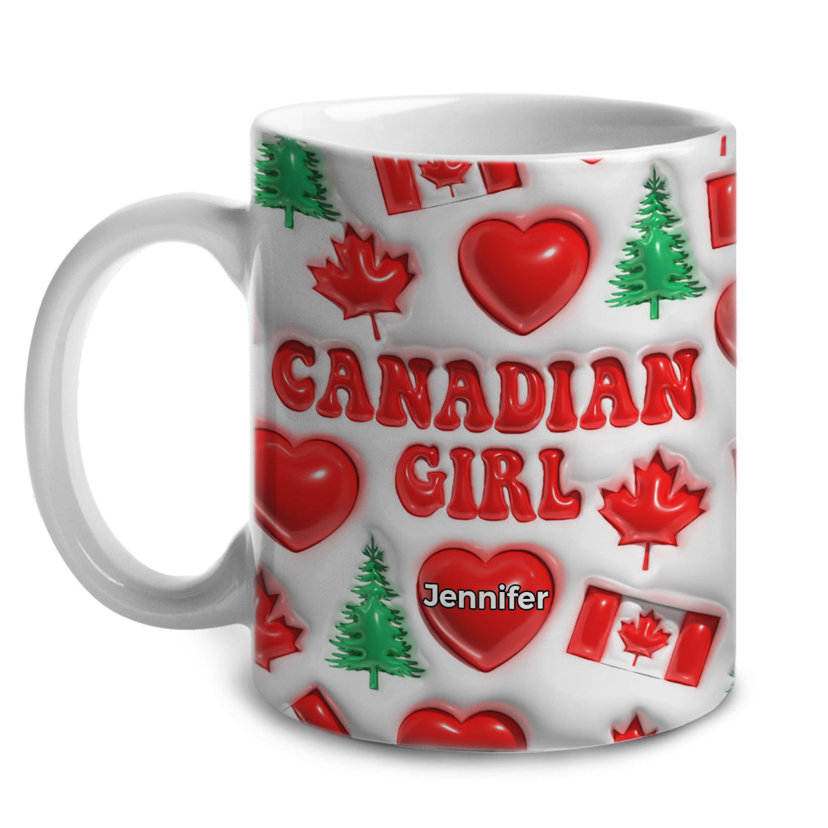 Canada Canadian Girl Coffee Mug Cup With Custom Your Name