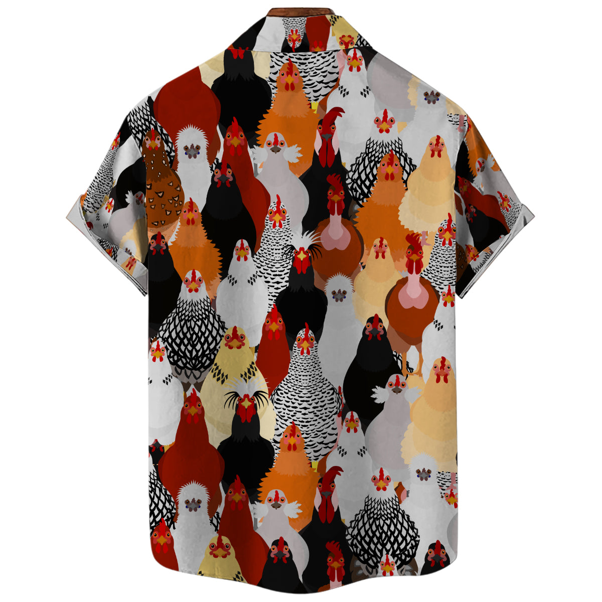 Chicken Hawaiian Shirt With Many Chickens Around