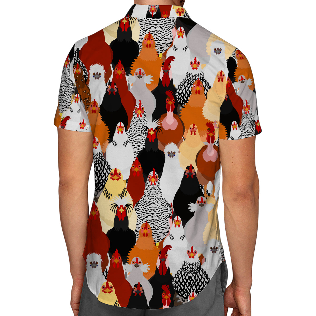 Chicken Hawaiian Shirt With Many Chickens Around