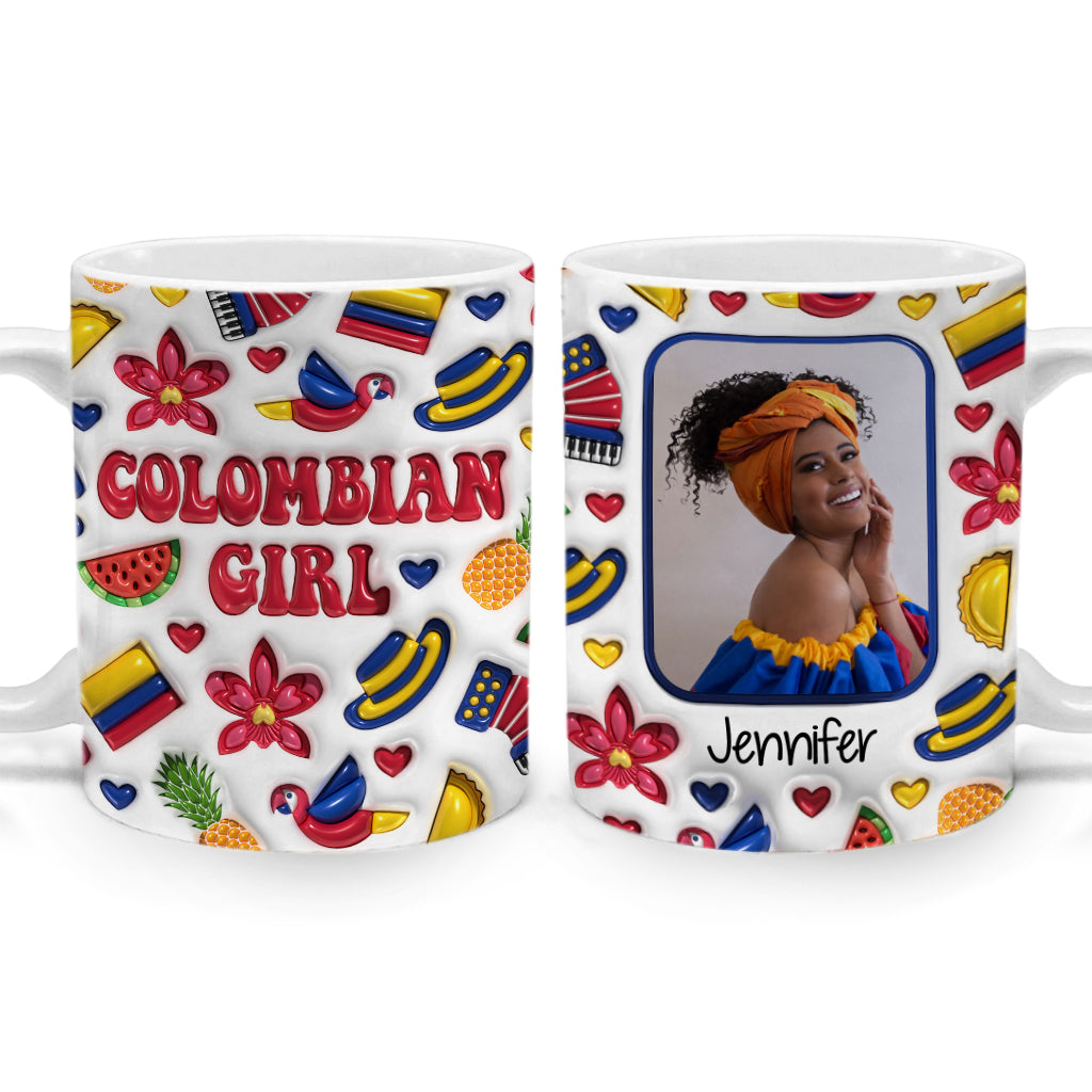 Custom Colombian Girl Coffee Mug Cup With Your Photo