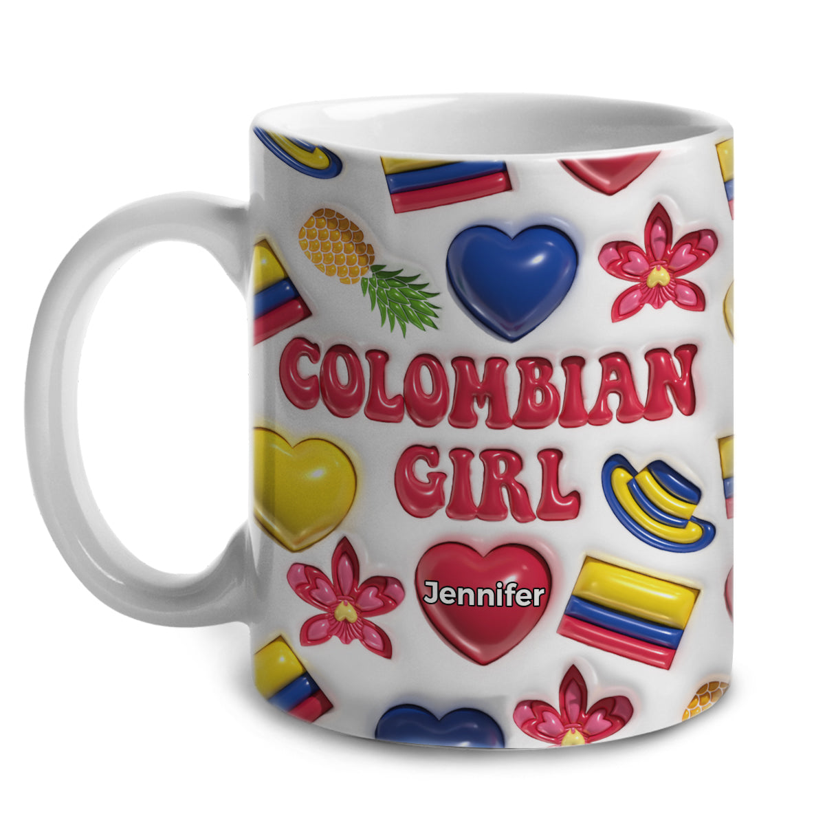 Colombian Girl Coffee Mug Cup With Custom Your Name