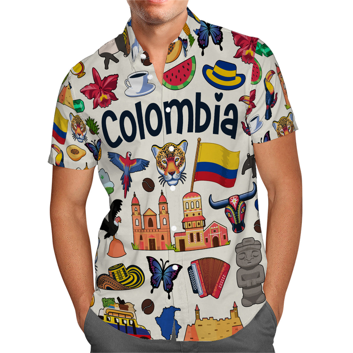 Colombia Hawaiian Shirt For Vacation And Travel Lovers