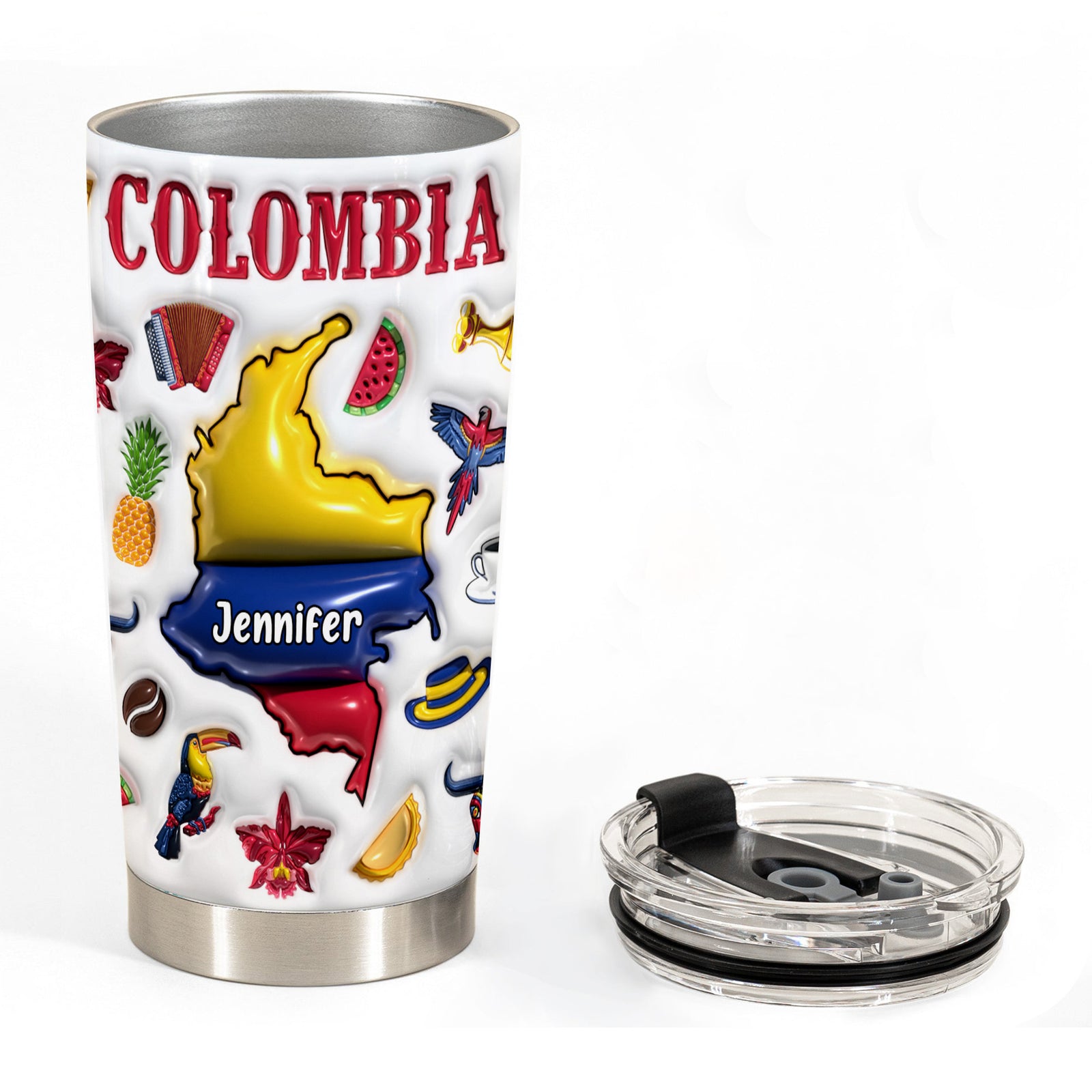 Custom Colombia Tumbler Cup With Your Name