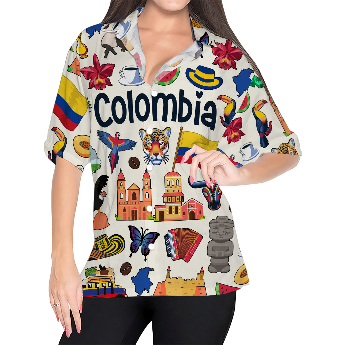 Colombia Hawaiian Shirt For Vacation And Travel Lovers