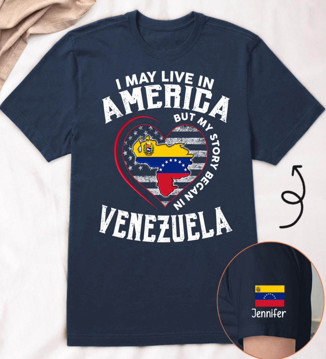 Custom My Story Began In Venezuela T-shirt With Name On The Sleeve