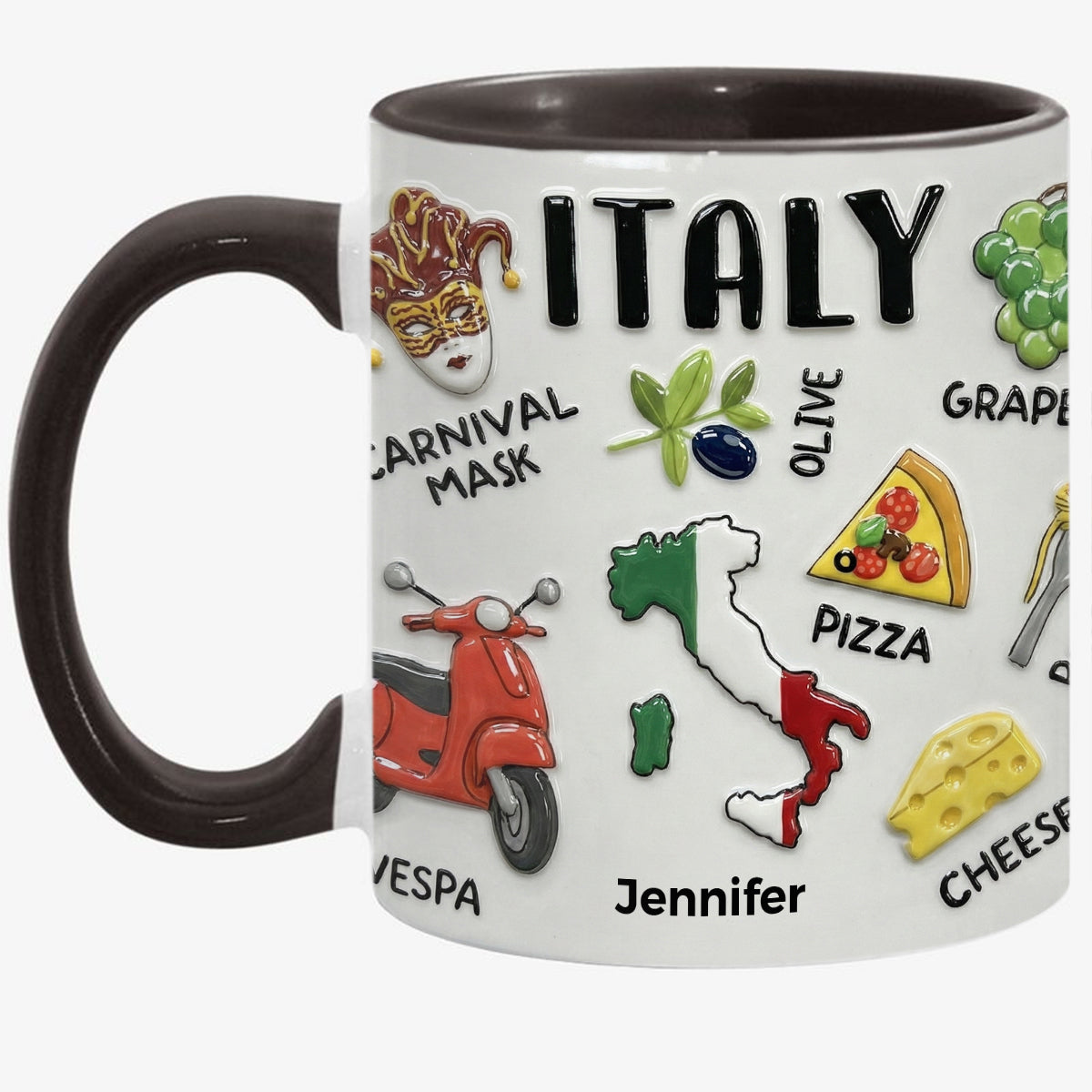 Personalized Italy Accent Mug And Name
