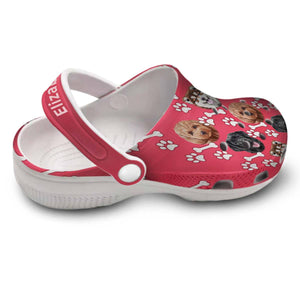 Dog Personalized Clogs Shoes With Dog Face And Name