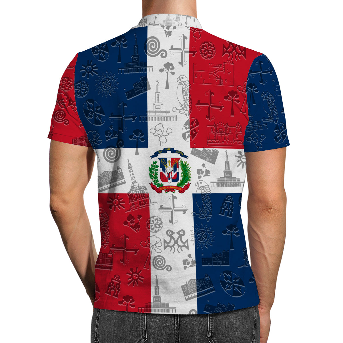 Dominican Repubic Polo Shirt With Cultural Flag