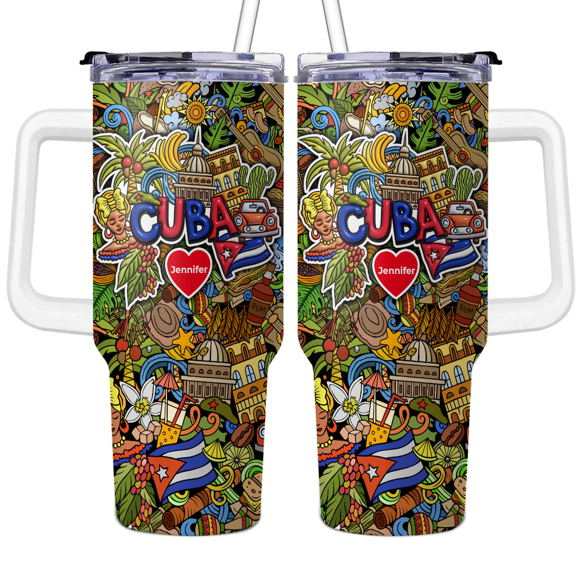 Custom Cuba Tumbler 40oz With Mixed Symbols