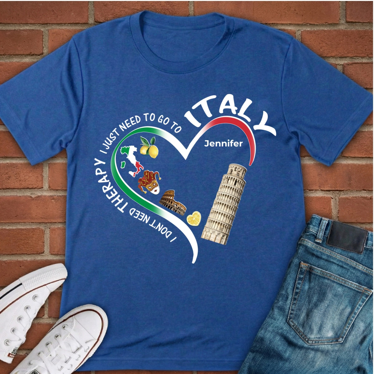 Custom I Just Need To Go To Italy T-shirt With Heart Symbols