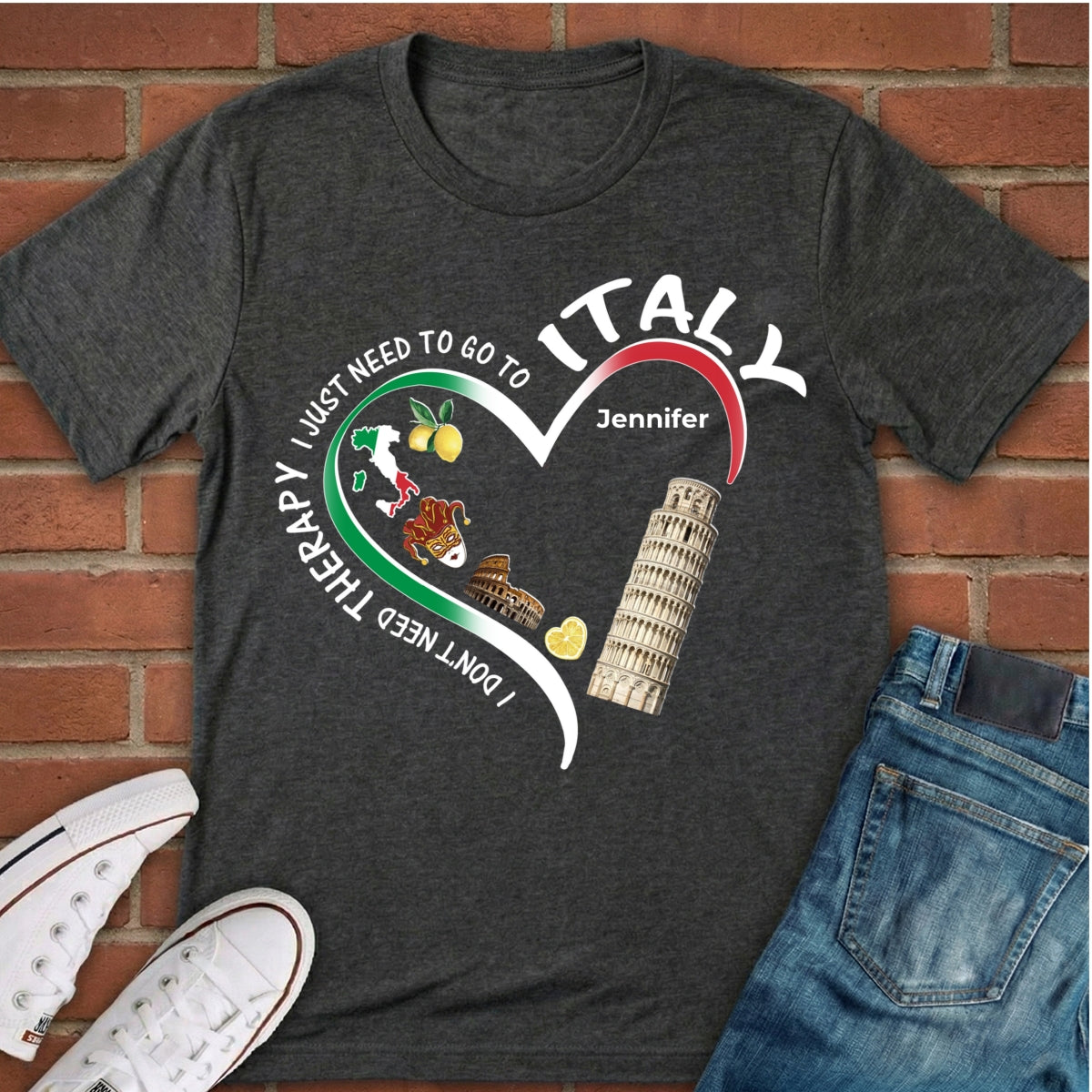 Custom I Just Need To Go To Italy T-shirt With Heart Symbols