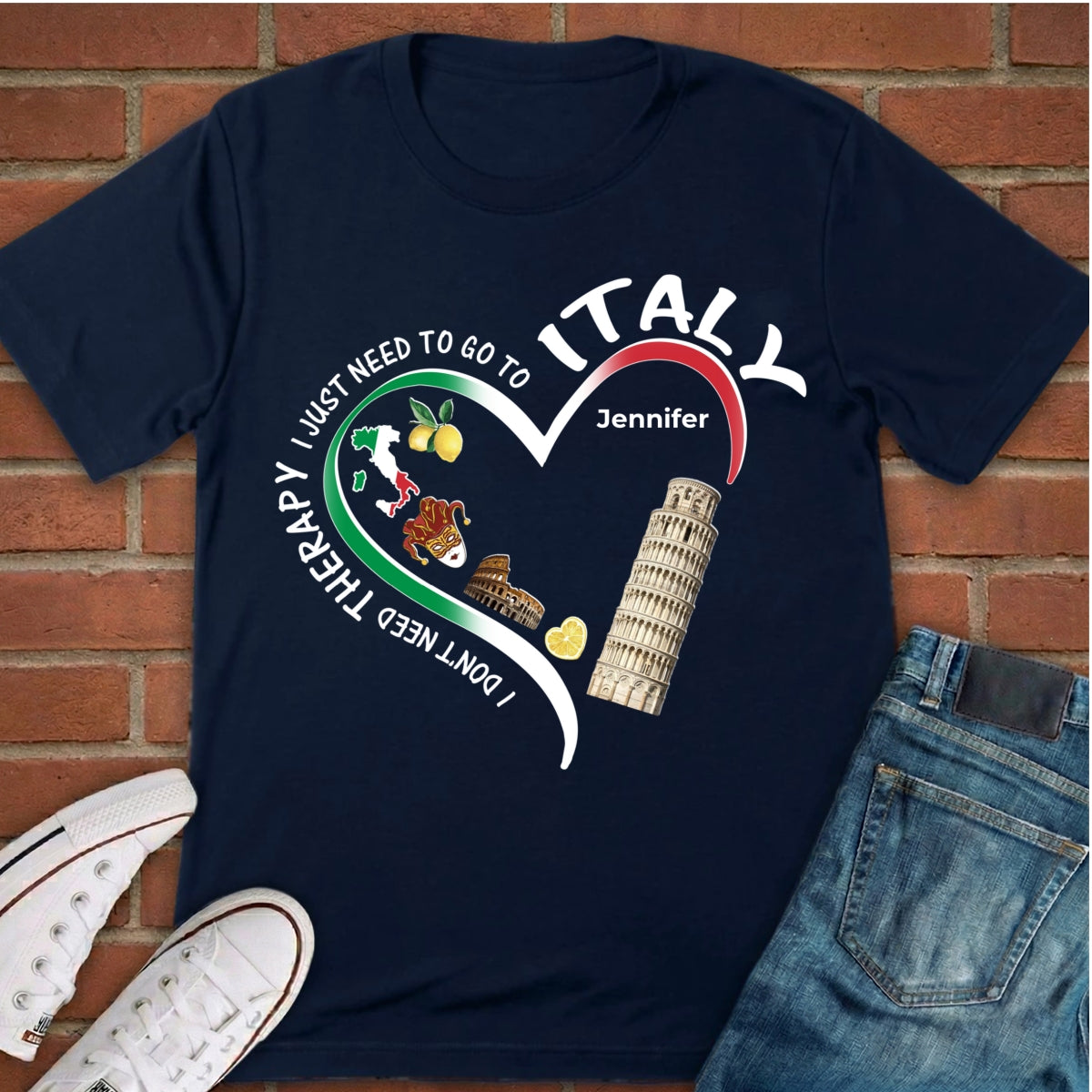 Custom I Just Need To Go To Italy T-shirt With Heart Symbols