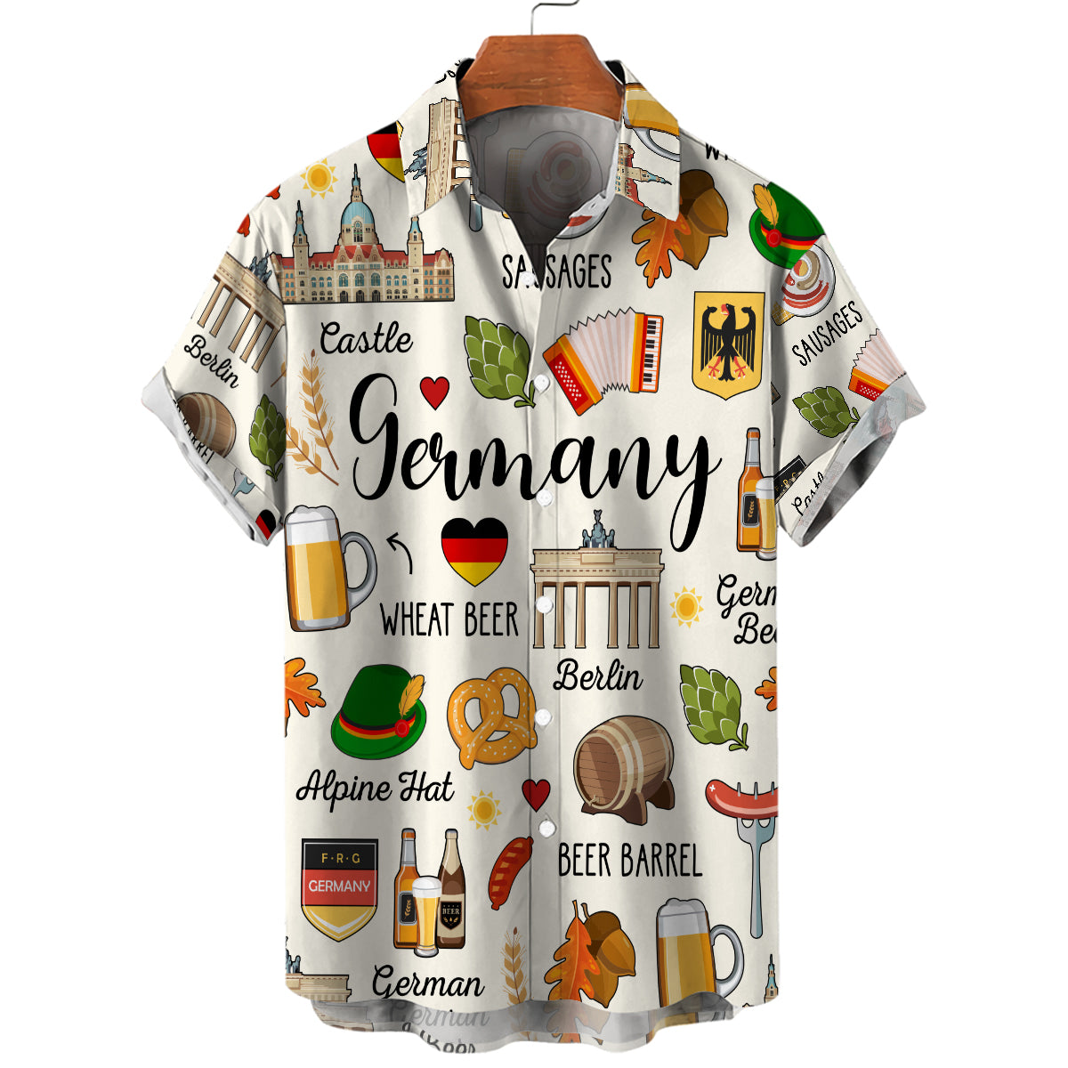 Germany Hawaiian Shirt With Symbols