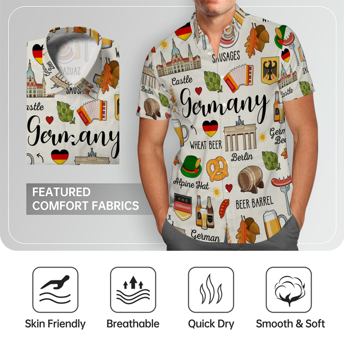 Germany Hawaiian Shirt With Symbols