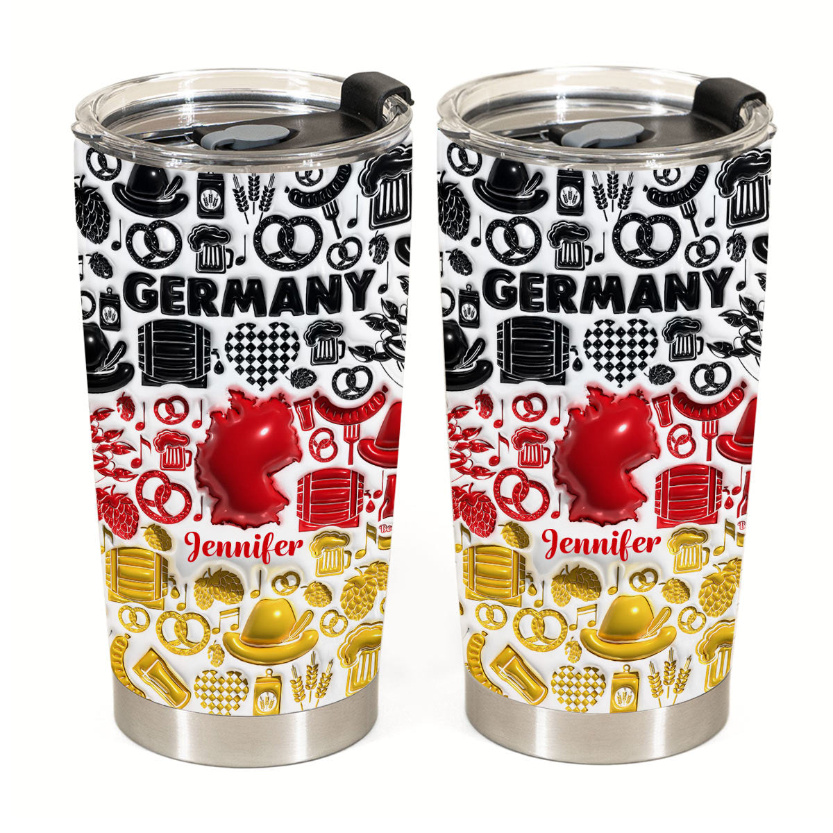 Custom Germany Symbols In Germany Flag Tumbler
