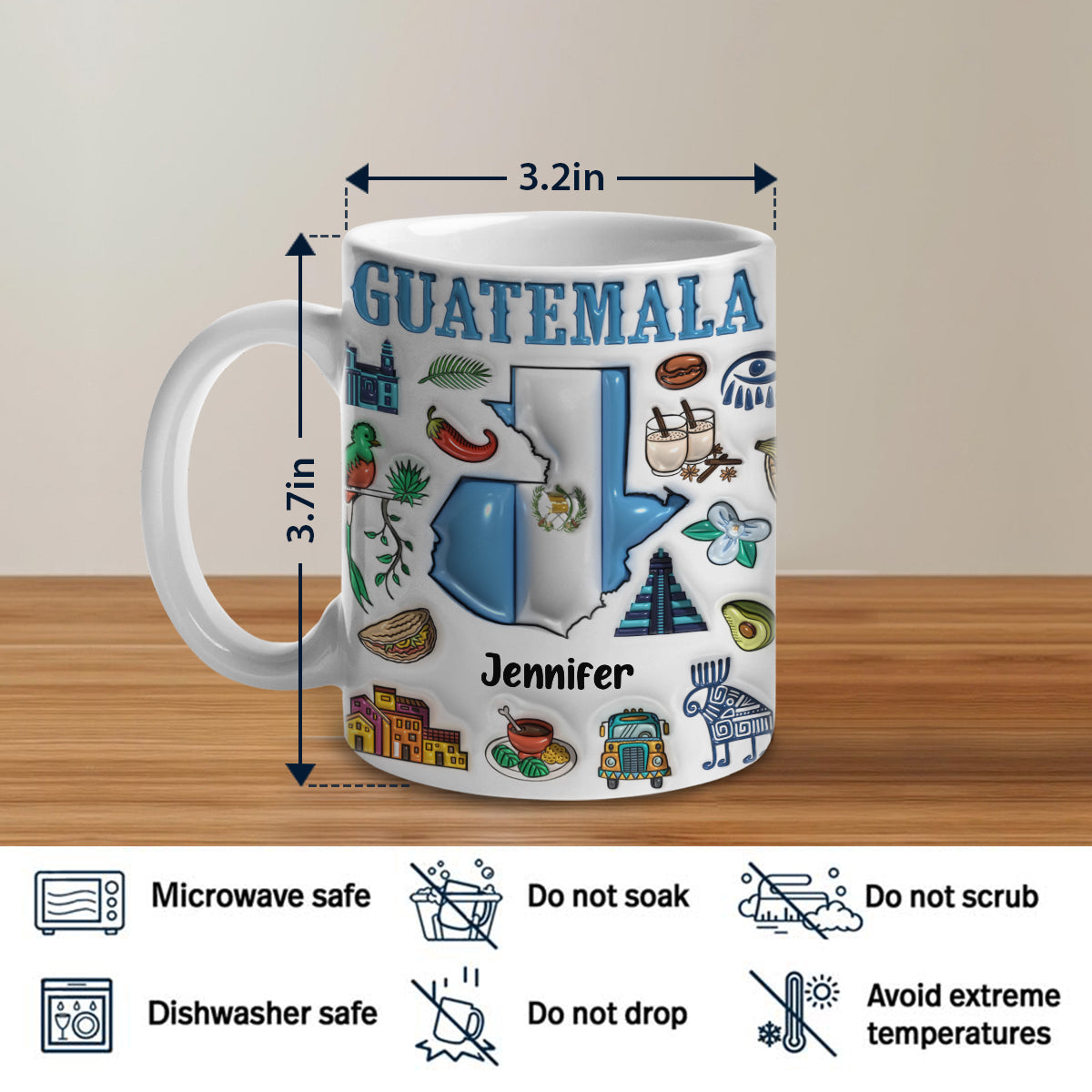 Custom Guatemala Coffee Mug Cup With Your Name
