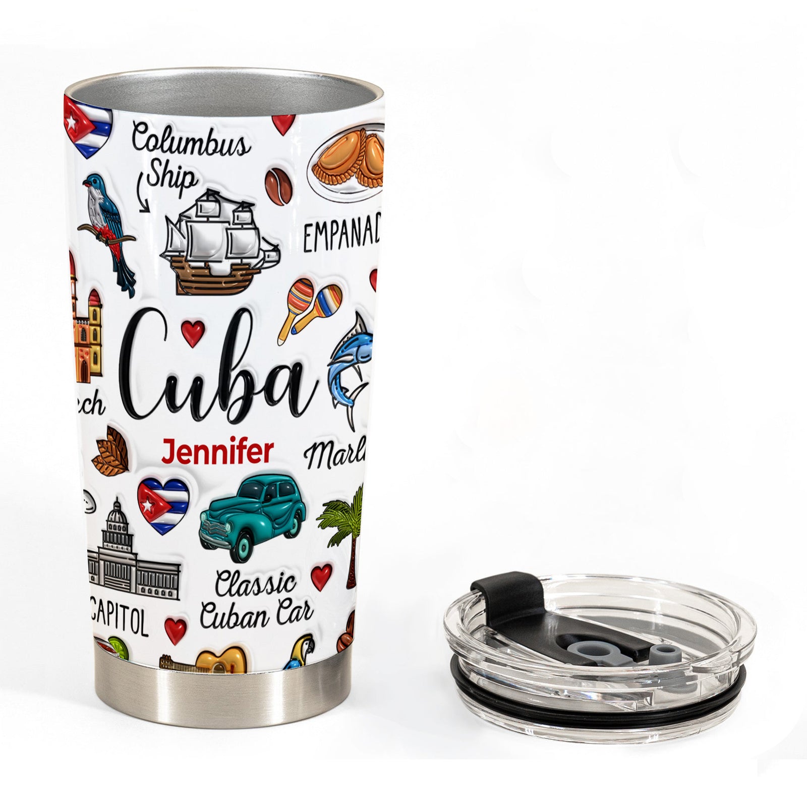 Custom Cuba Cuban Tumbler Cup With Symbols