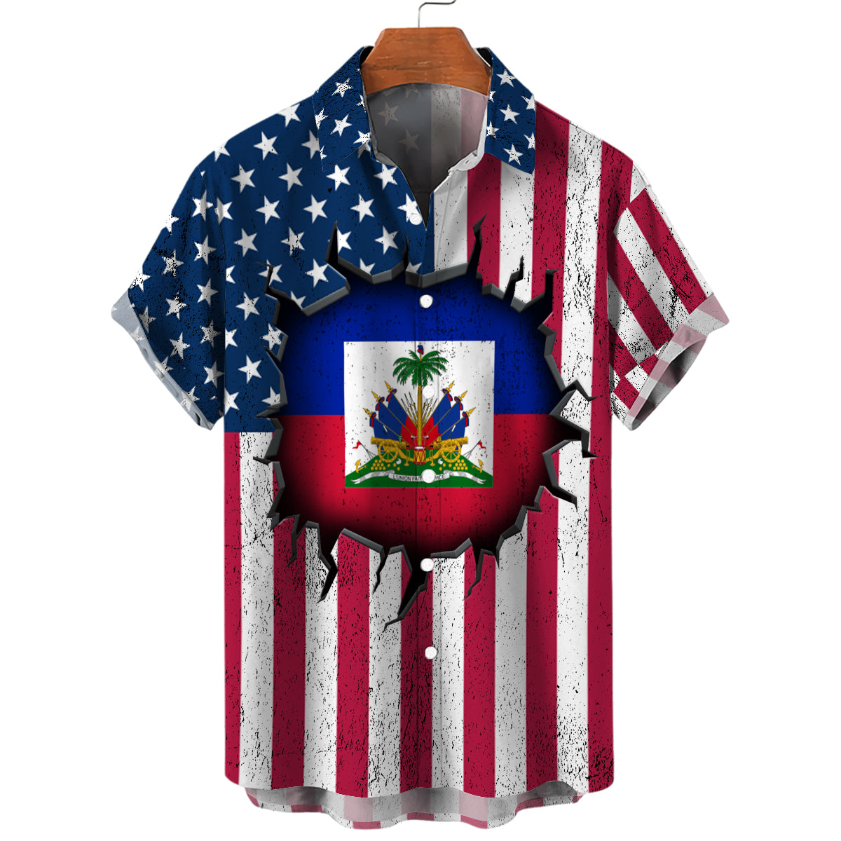 A Haitian American Style Hawaiian Shirt