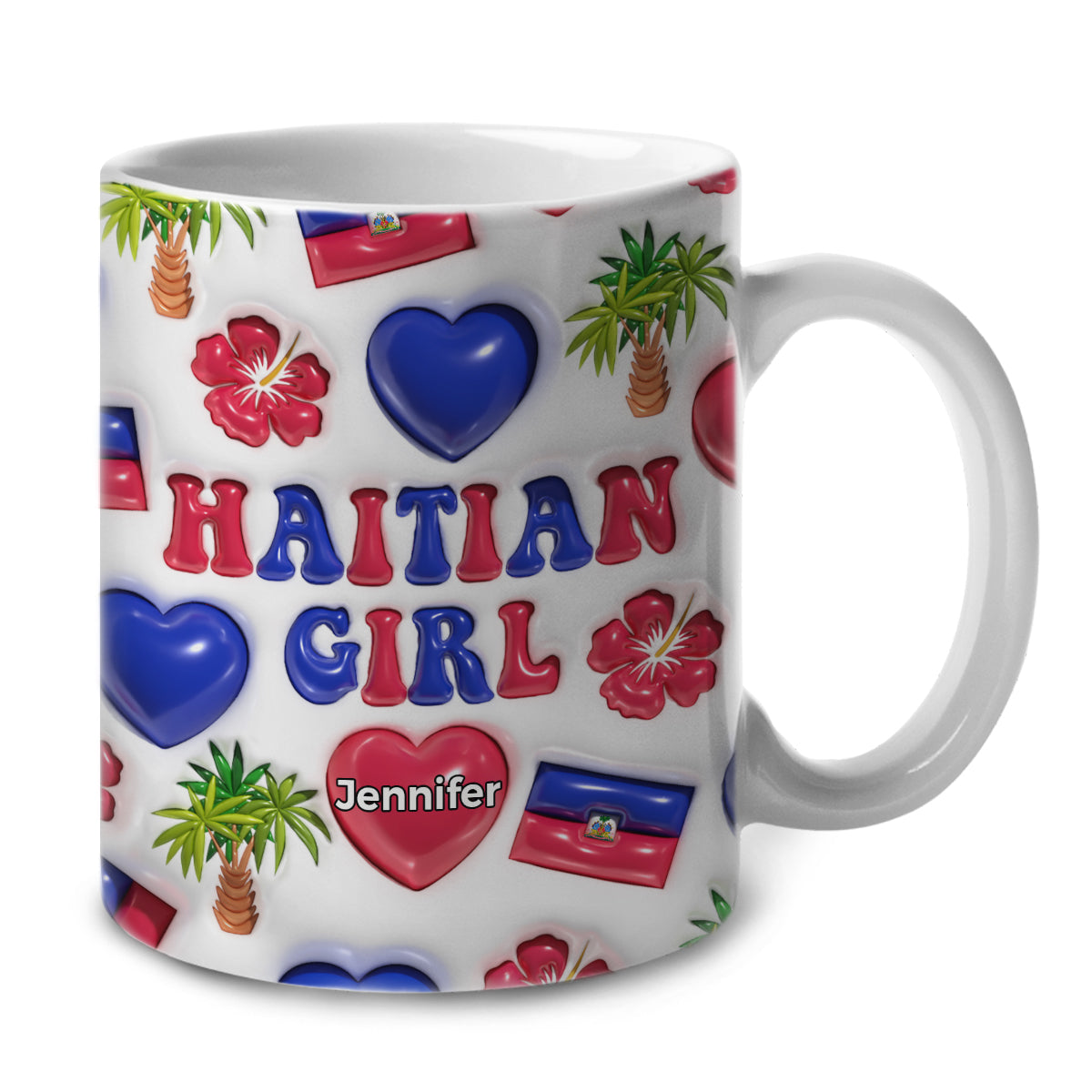 Haiti Haitian Girl Coffee Mug Cup With Custom Your Name