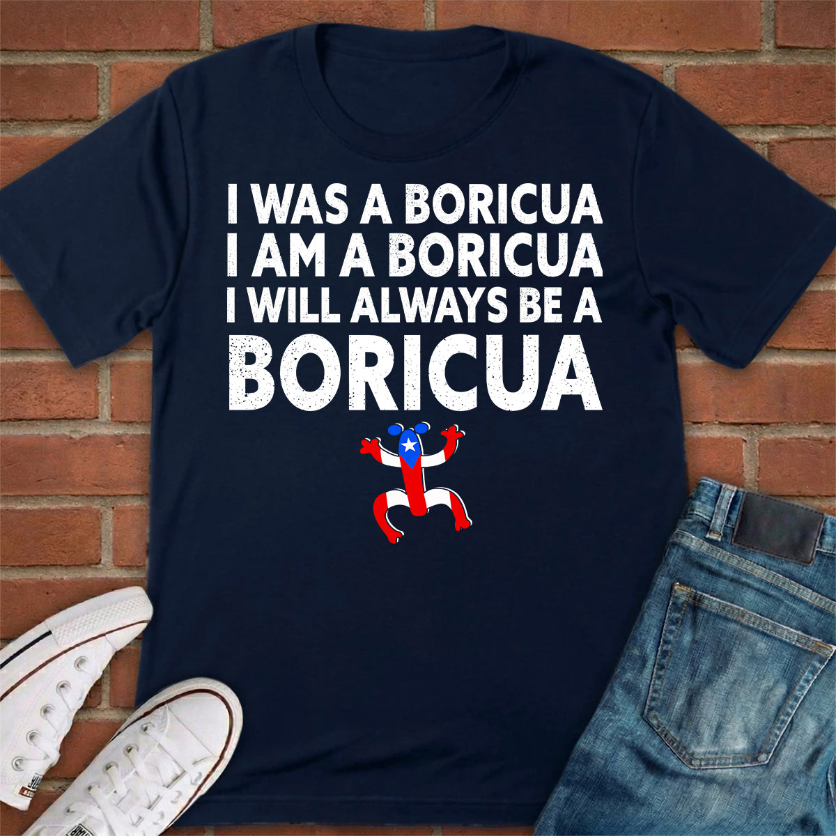 I Will Always Be A Boricua T-shirt With A Coqui Symbol