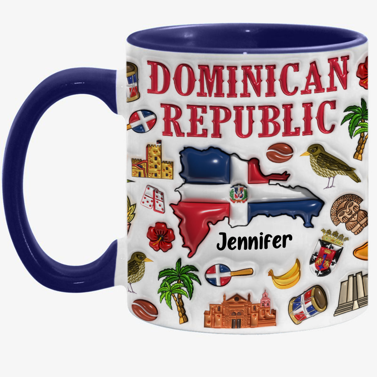 Custom Dominican Republic Accent Coffee Mug Cup With Your Name