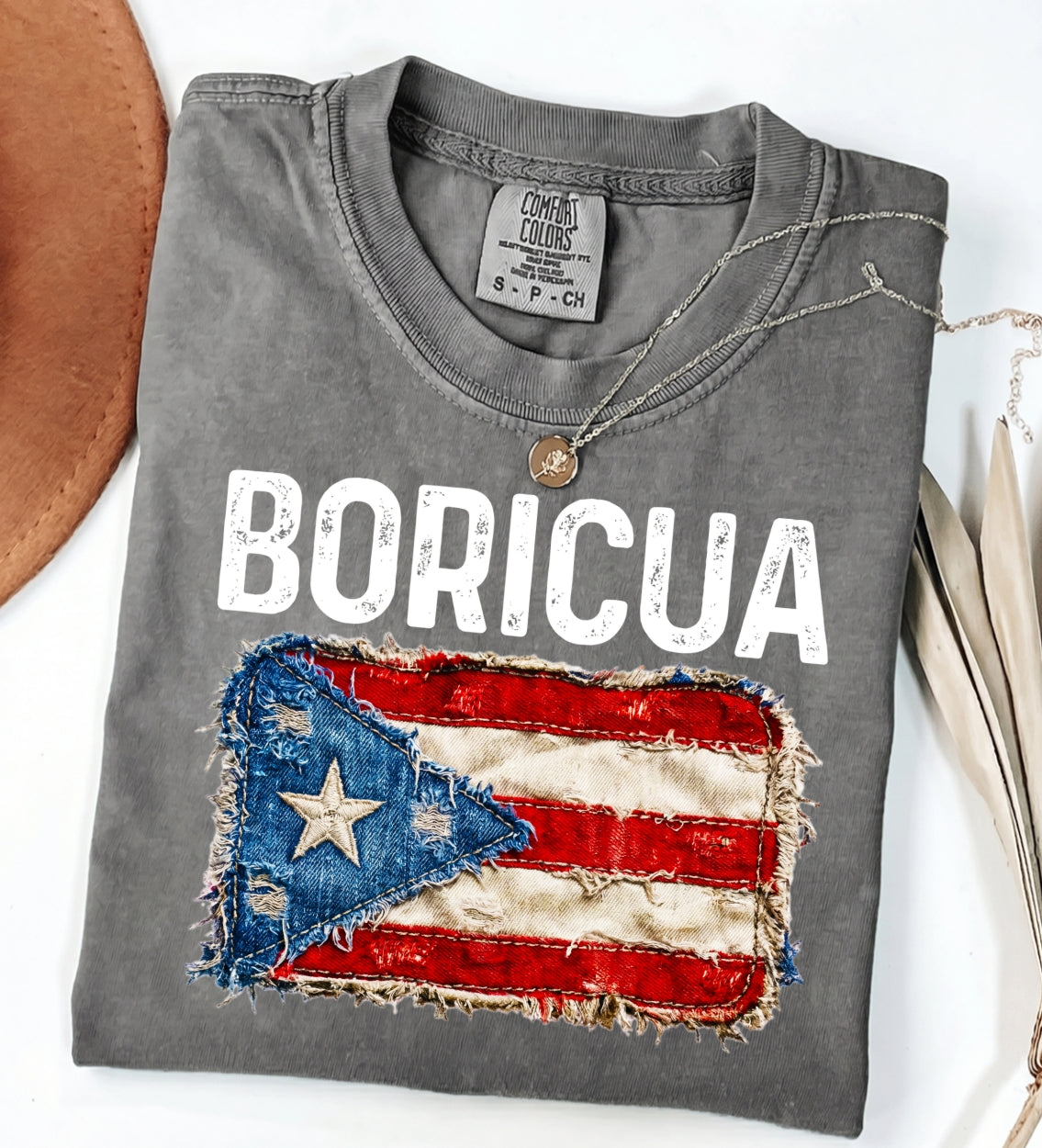 Custom Puerto Rico Flag With Faux Patchwork Effect